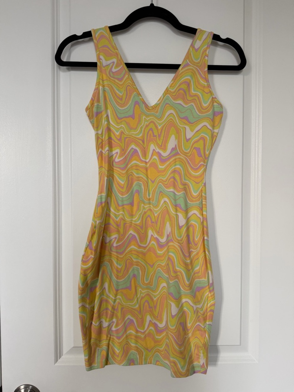 wild fable Yellow Multi Swirl V-Neck Mini Dress